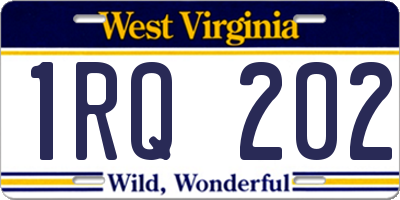 WV license plate 1RQ202
