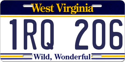 WV license plate 1RQ206