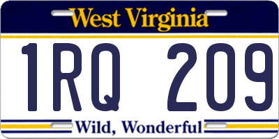 WV license plate 1RQ209