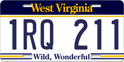 WV license plate 1RQ211