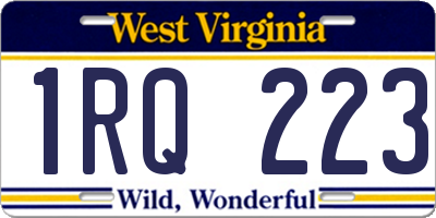 WV license plate 1RQ223
