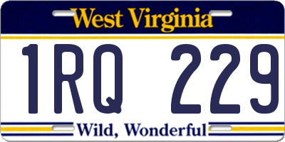 WV license plate 1RQ229