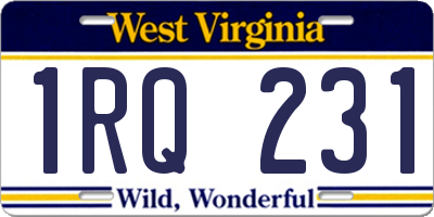 WV license plate 1RQ231