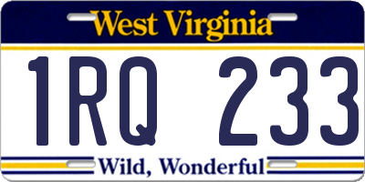 WV license plate 1RQ233