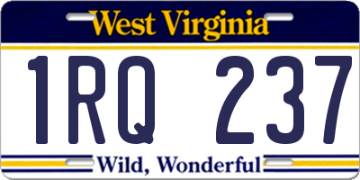 WV license plate 1RQ237