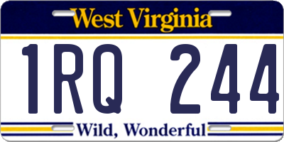 WV license plate 1RQ244