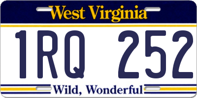 WV license plate 1RQ252