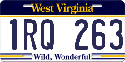 WV license plate 1RQ263