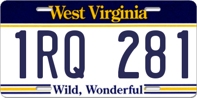 WV license plate 1RQ281