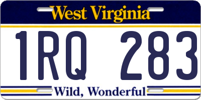 WV license plate 1RQ283