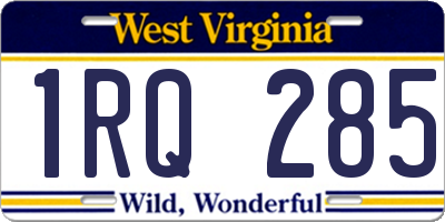 WV license plate 1RQ285