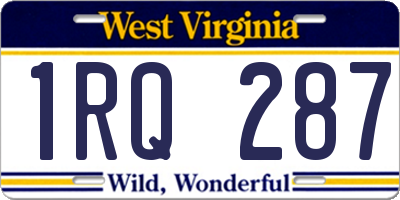 WV license plate 1RQ287
