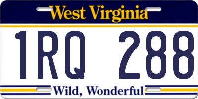 WV license plate 1RQ288