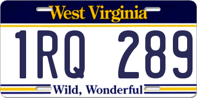 WV license plate 1RQ289