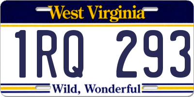 WV license plate 1RQ293