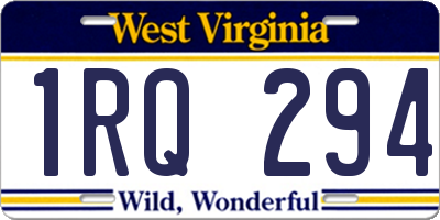 WV license plate 1RQ294