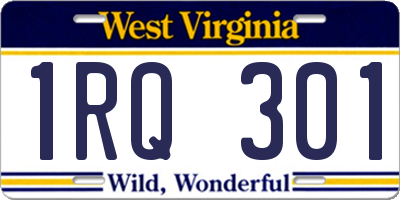WV license plate 1RQ301