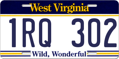 WV license plate 1RQ302
