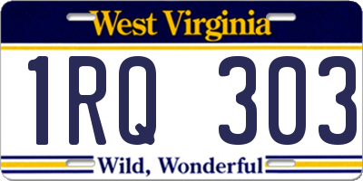 WV license plate 1RQ303
