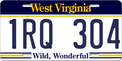 WV license plate 1RQ304