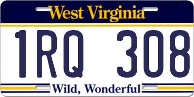 WV license plate 1RQ308
