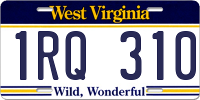 WV license plate 1RQ310