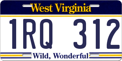 WV license plate 1RQ312