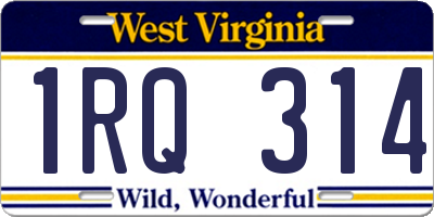 WV license plate 1RQ314