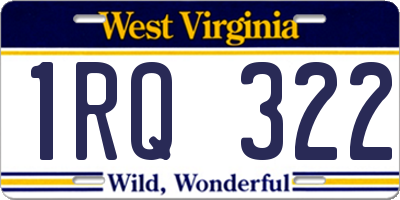 WV license plate 1RQ322