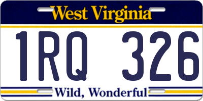 WV license plate 1RQ326