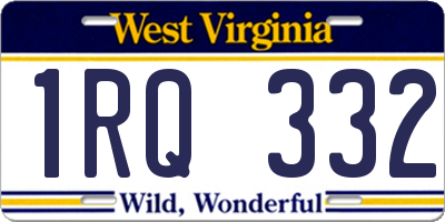 WV license plate 1RQ332