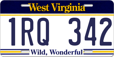 WV license plate 1RQ342