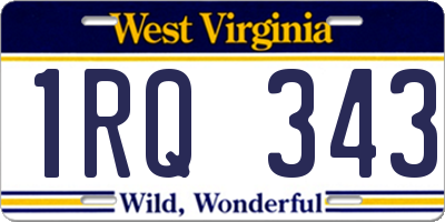WV license plate 1RQ343