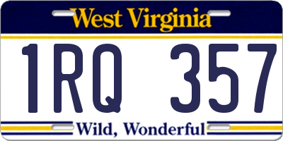 WV license plate 1RQ357