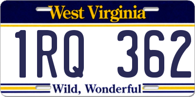 WV license plate 1RQ362
