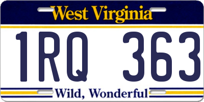 WV license plate 1RQ363