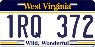 WV license plate 1RQ372