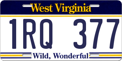WV license plate 1RQ377
