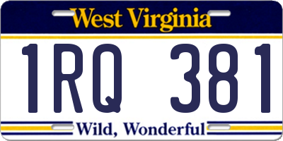 WV license plate 1RQ381