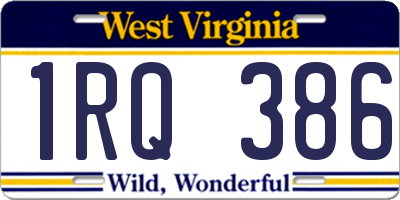 WV license plate 1RQ386