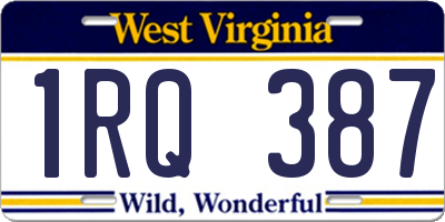 WV license plate 1RQ387