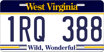 WV license plate 1RQ388