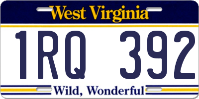 WV license plate 1RQ392