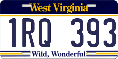 WV license plate 1RQ393