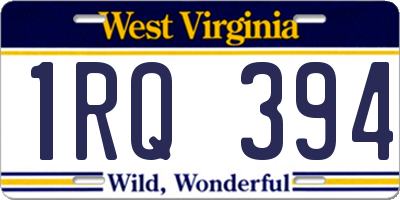WV license plate 1RQ394