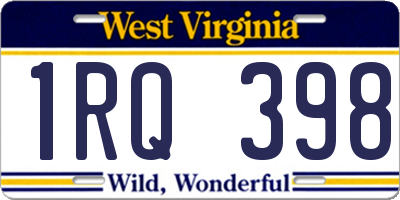 WV license plate 1RQ398