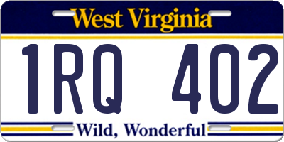 WV license plate 1RQ402