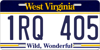 WV license plate 1RQ405