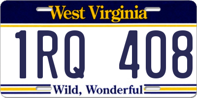 WV license plate 1RQ408
