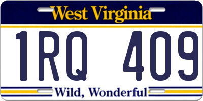 WV license plate 1RQ409